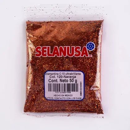 Diamantina Selanusa 50 g Ultrabrillante Color Naranja