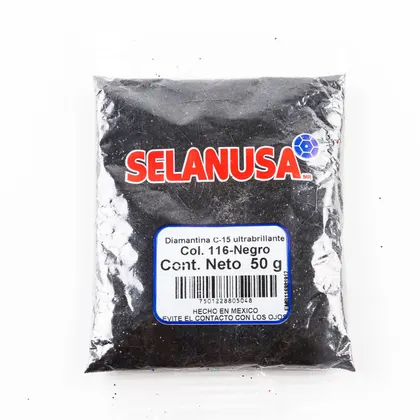 Diamantina Selanusa 50 g Ultrabrillante Color Negro