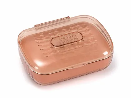 Jabonera de Viaje con Tapa y Canasta Escurridora Rosa