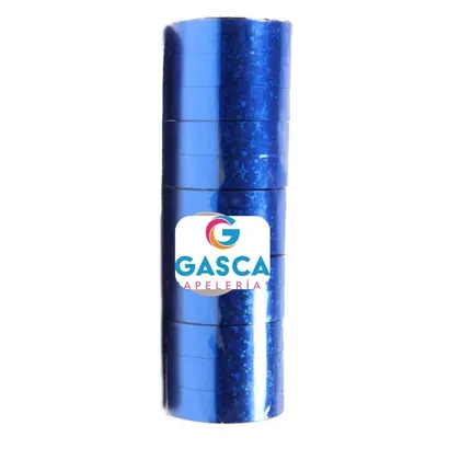 Cinta Diurex Decorativa Metálica 12 Rollos Azul