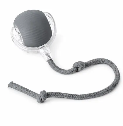 Pelota Interactiva Con Cuerda Para Mascota Gris